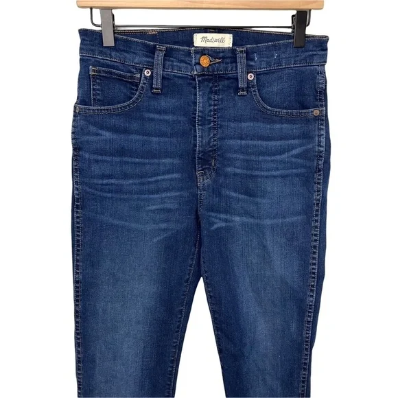 Madewell Jeans 10” High Rise Skinny Jeans Dark Wash Size 27 Style F4684 - Picture 5 of 12